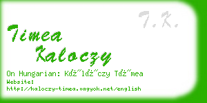 timea kaloczy business card